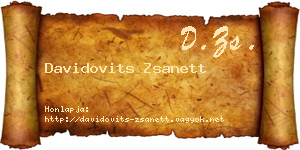 Davidovits Zsanett névjegykártya